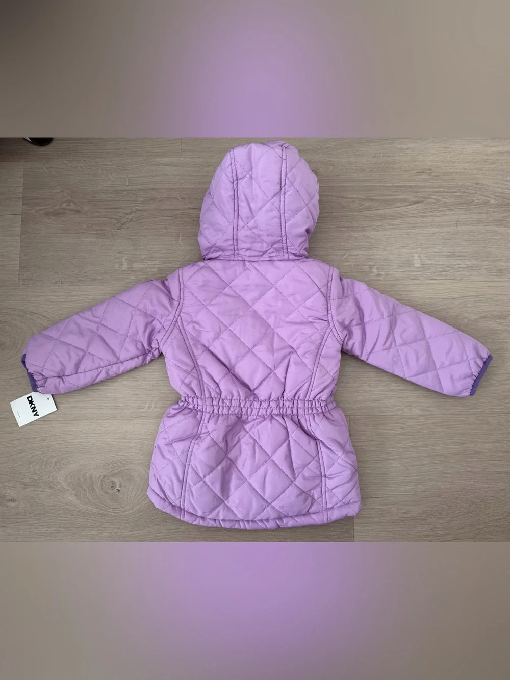 New 2T DKNY Puffer Jacket Quilted Lavender Lilac Cozy Plush Lined Toddler Baby